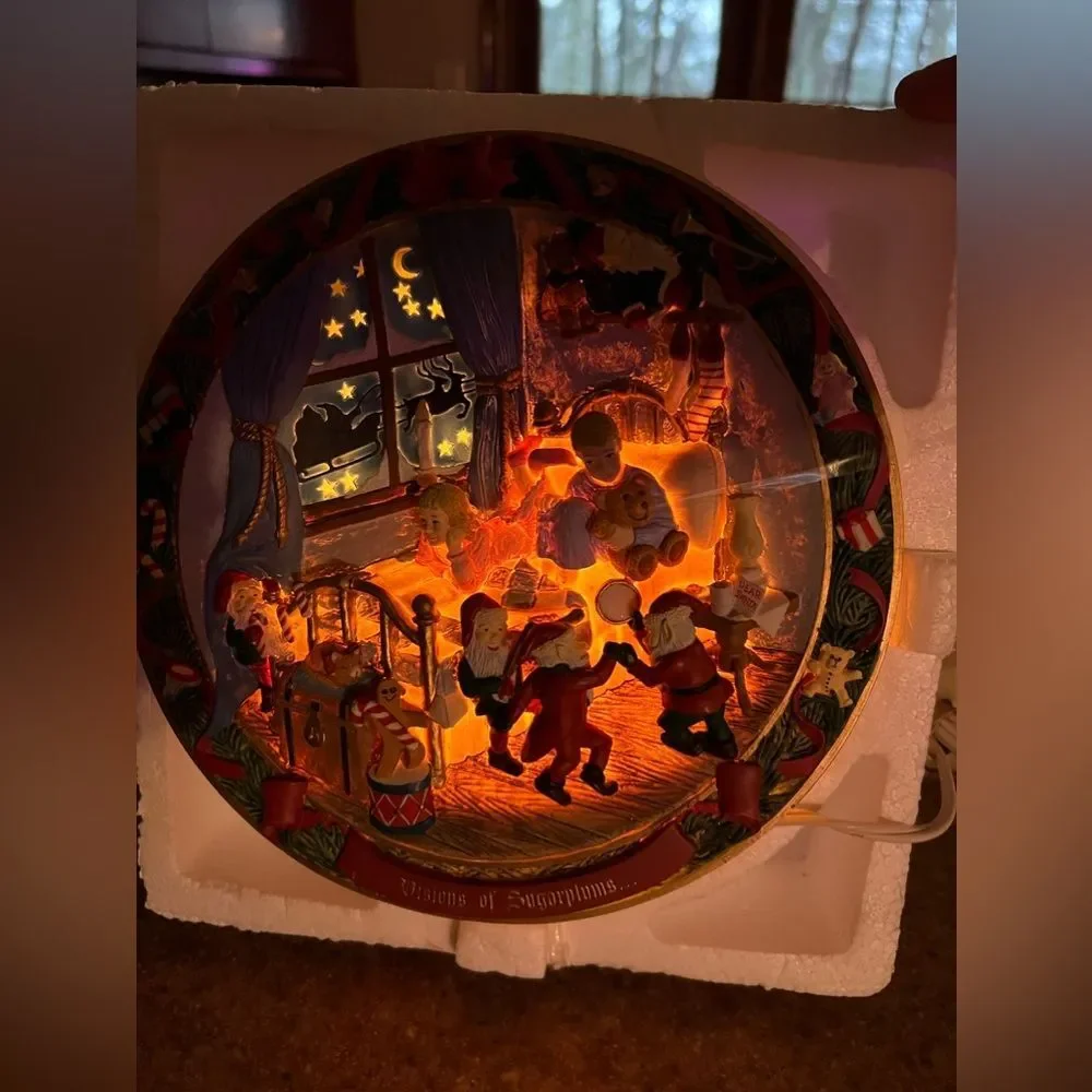 The Bradford exchange vision of sugar plums light up 3D plate
